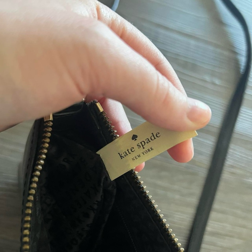 Kate Spade Sawyer Street Declan Black Genuine Leather Gold Bow Crossbody Bag - Picture 6 of 8